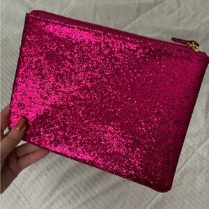 Too Faced Sparkly Hot Pink Makeup Bag